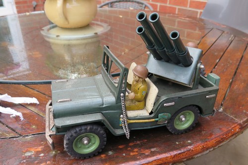 Vintage tinplate friction army